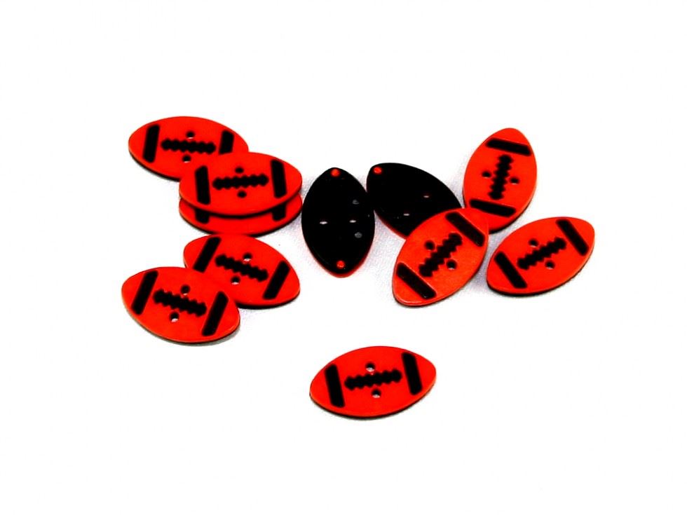 Dill Rugby Ball Buttons (Value Pack) Orange & Brown
 