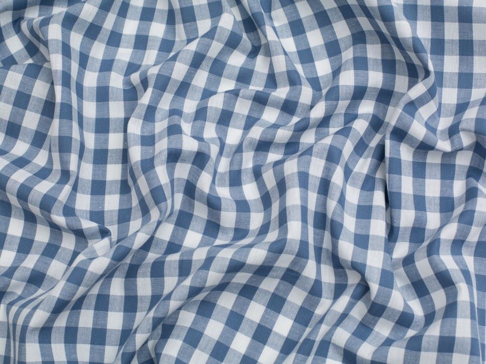 Minerva Core Range 3/8 inch 100% Cotton Gingham Fabric Indigo Blue
 