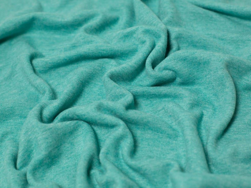 Minerva Core Range Robins Egg Melange Tubular Ribbing Stretch Knit Fabric
