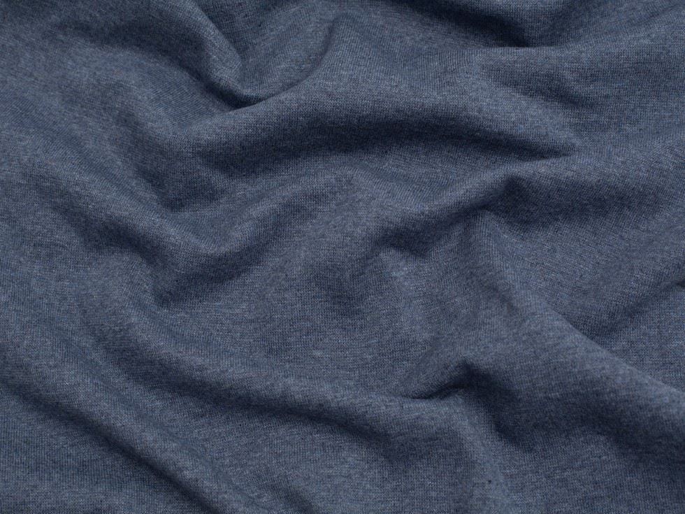 Minerva Core Range Recycled Tubular Ribbing Stretch Knit Fabric Indigo Blue
 