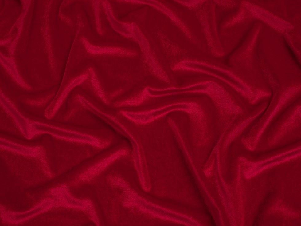 Minerva Core Range Panne Velvet Stretch Knit Fabric Rich Red
 