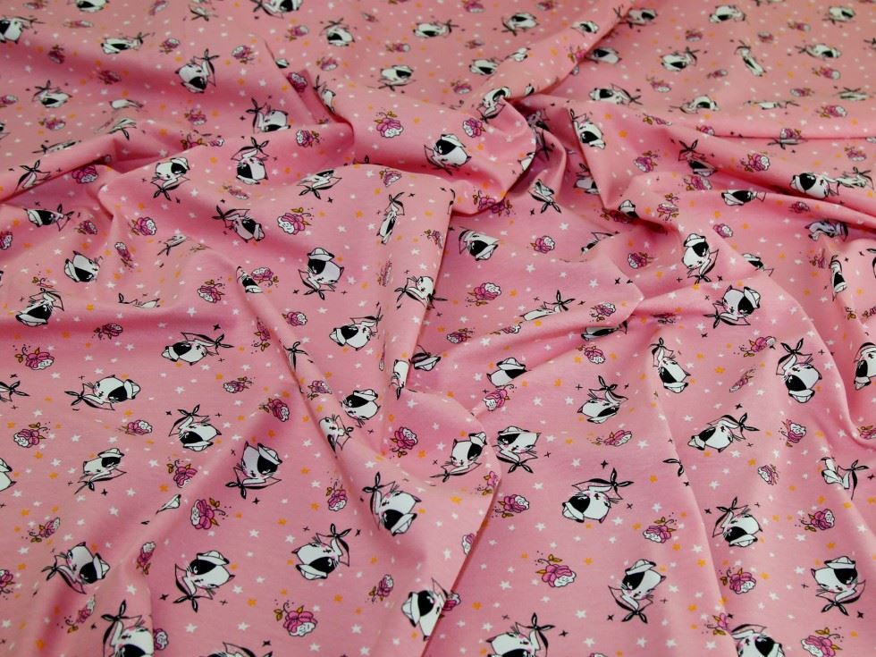 Pink Deadstock Cotton Jersey Stretch Knit Fabric