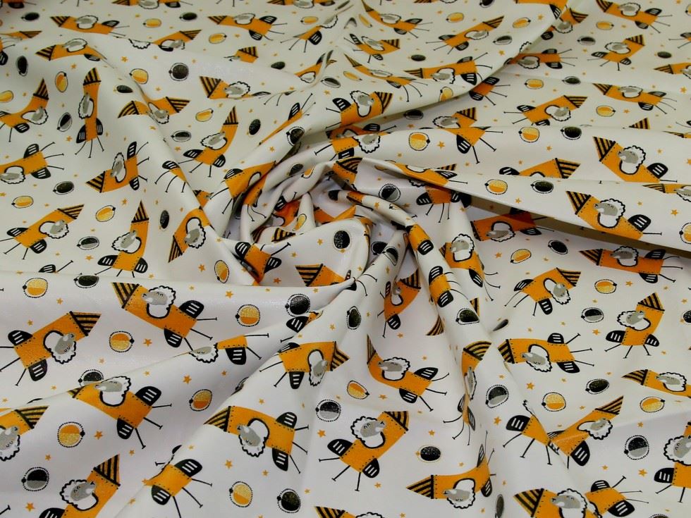 White Deadstock Faux Leather Fabric