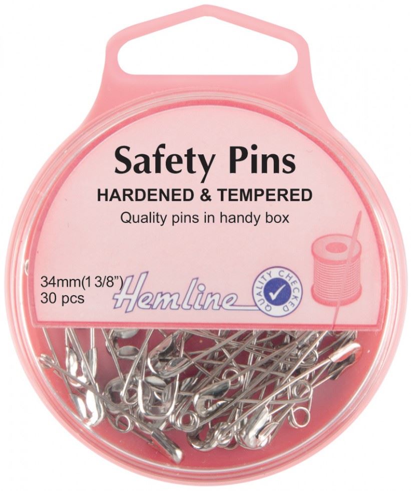 Hemline Nickel/Silver Safety Pins