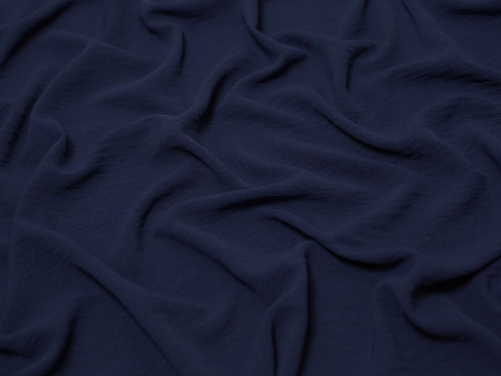 Minerva Core Range Ocean Washed Stretch Woven Crepe Fabric Navy Blue
 