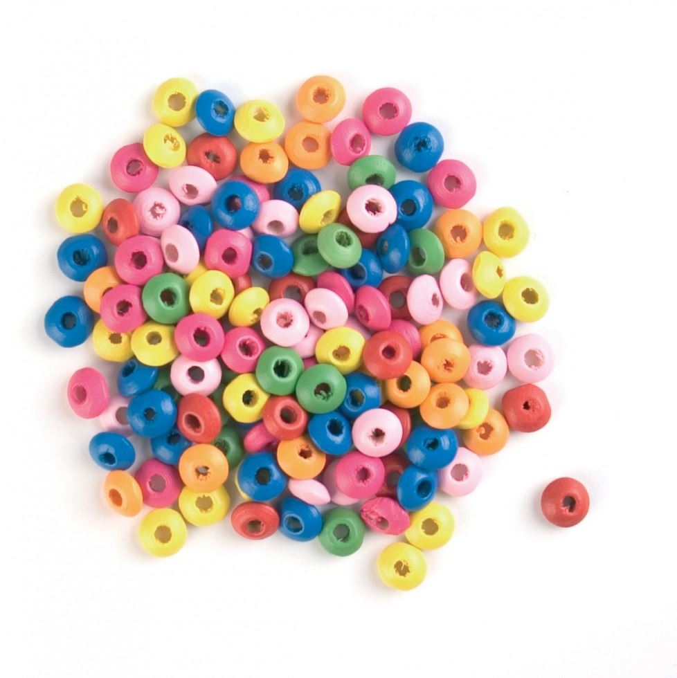 Craft Factory Assorted Colours Wood Beads