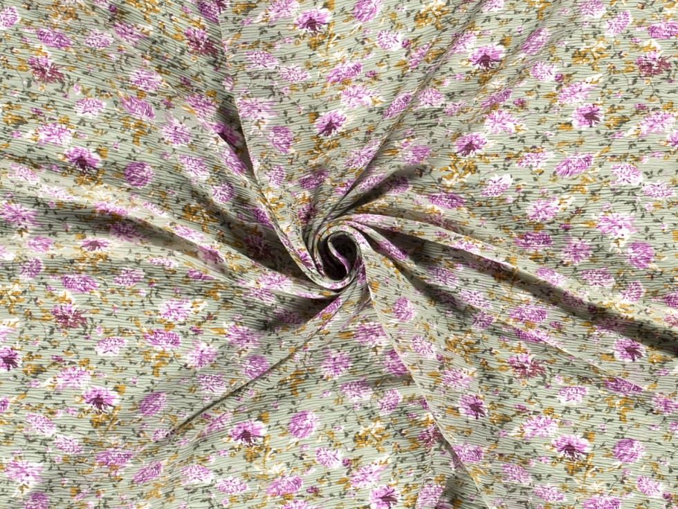 Crinkle Texture Sheer Chiffon Fabric Green
 