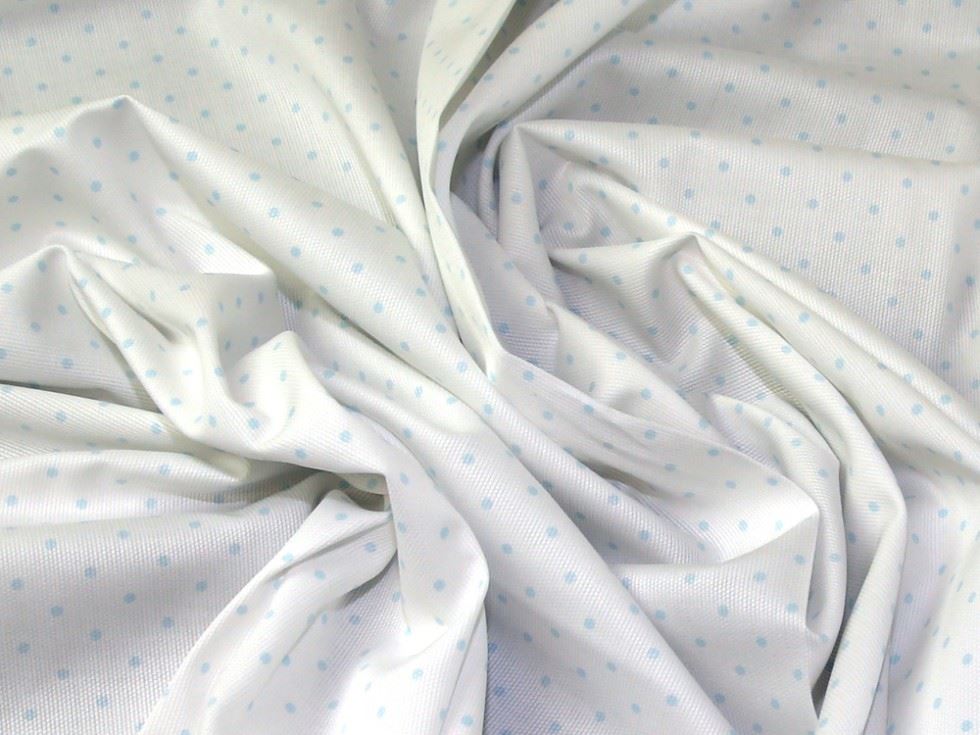 Lady Mcelroy Blue On White Cotton Pique Fabric
