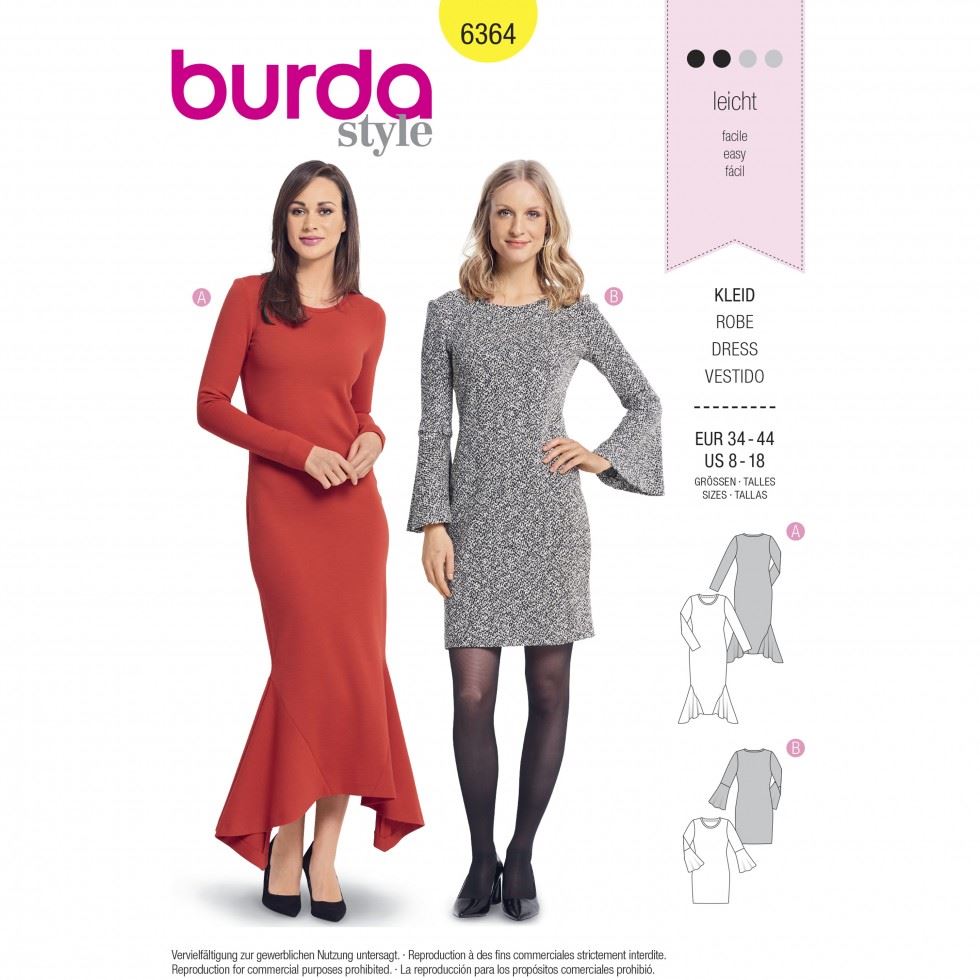 Burda Paper Sewing Pattern 6364
 
