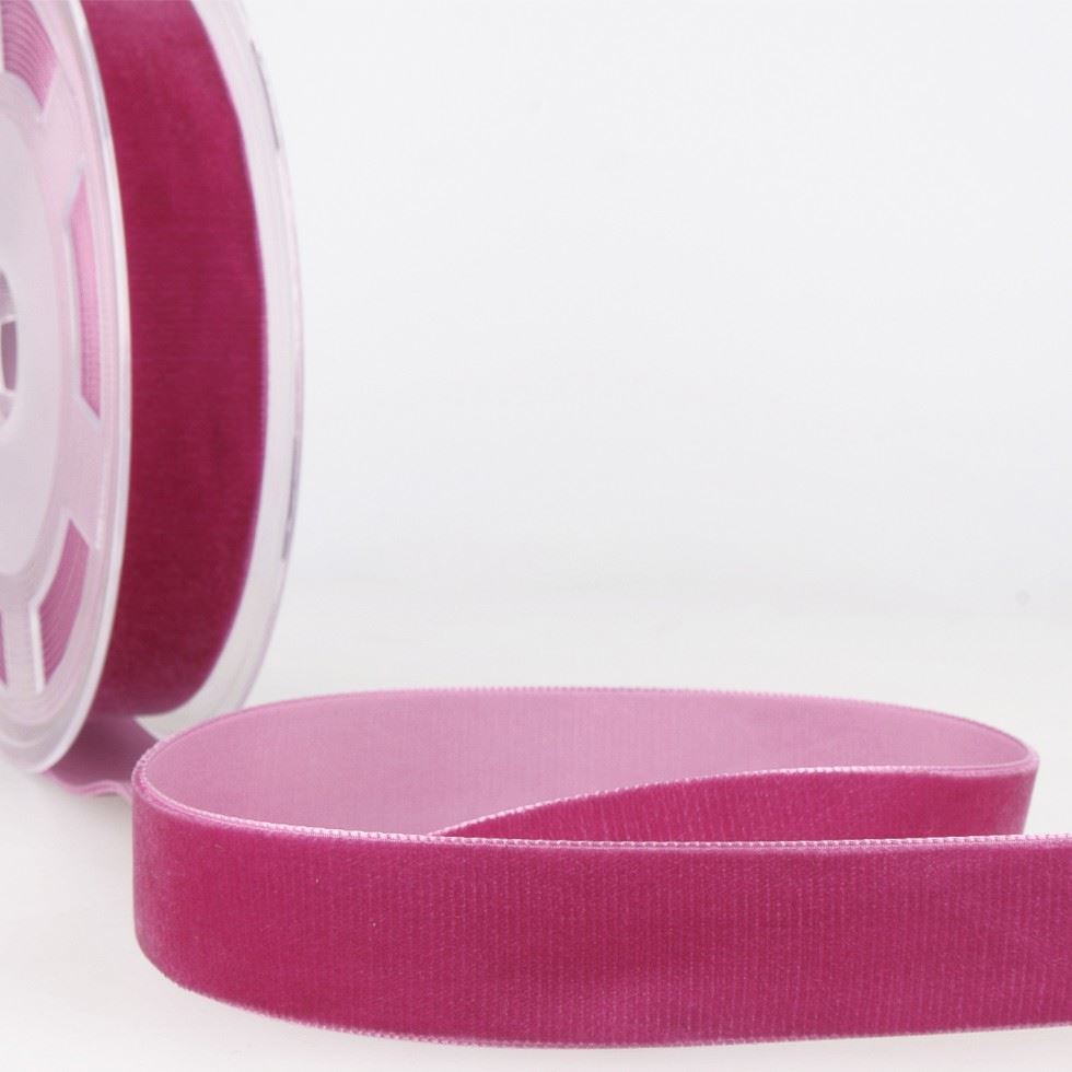 Stephanoise Velvet Ribbon Fuchsia Pink
 