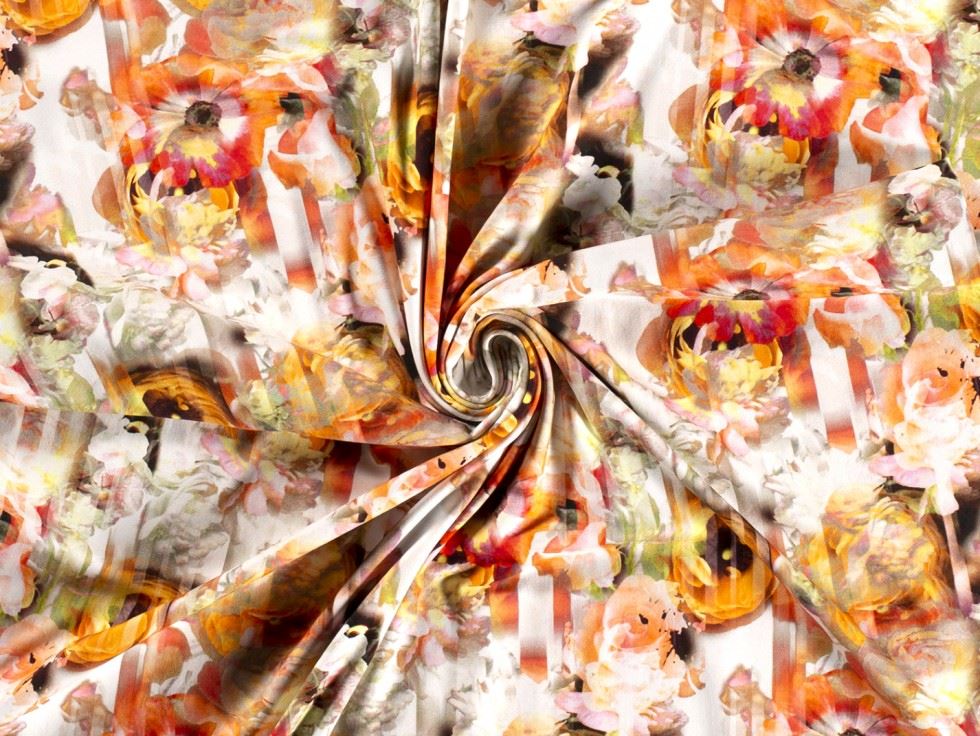 Cotton Jersey Stretch Knit Fabric Orange