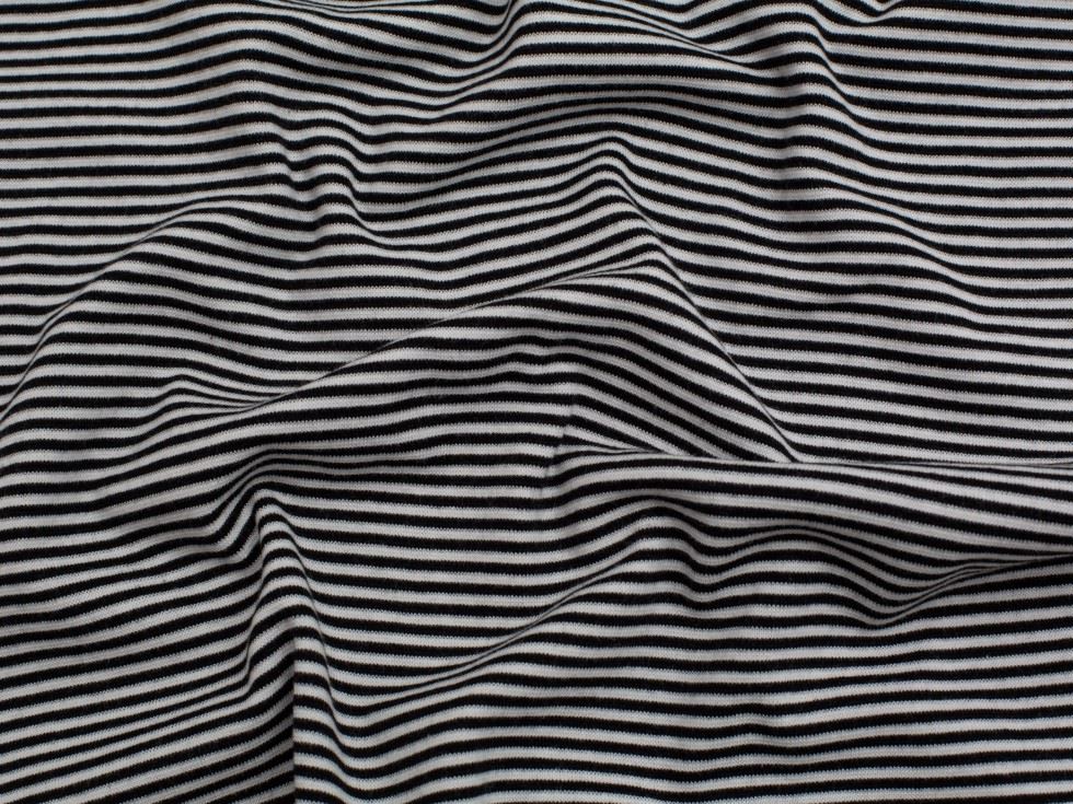 Tubular Ribbing Stretch Knit Fabric Black & White
