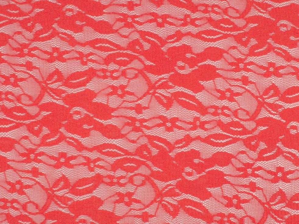 Coral Deadstock Fiona Lace Fabric