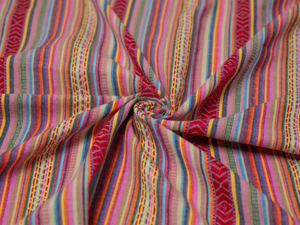 Minerva Mexico Woven Stripe Fabric 150cm / 60" Wide - per metre - Picture 3 of 10