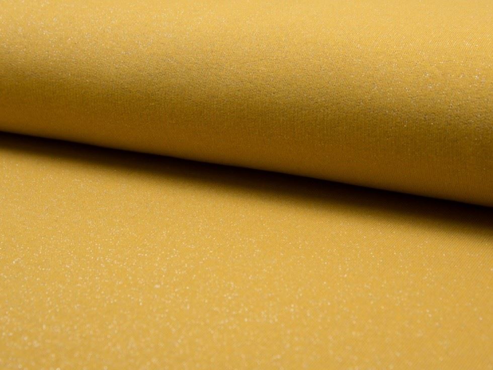 Ochre Deadstock Lurex Loop Back French Terry Stretch Knit Fabric