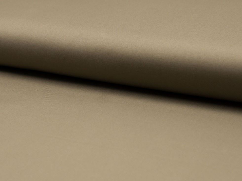 Khaki Deadstock Woven Stretch Cotton Sateen Fabric