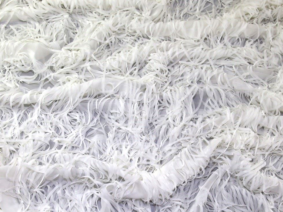 Bruges Fringe Georgette Fabric Ivory