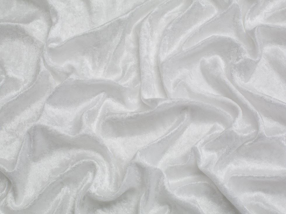 Minerva Core Range White Crush Velvet Stretch Knit Fabric