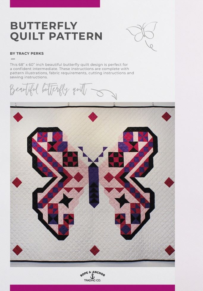 Rope and Anchor Trading Quilting Pattern Butterfly
 