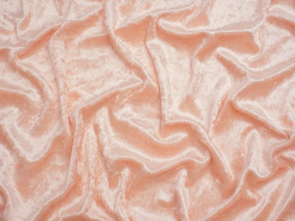 Minerva Core Range Crush Velvet Stretch Knit Fabric Peach
 