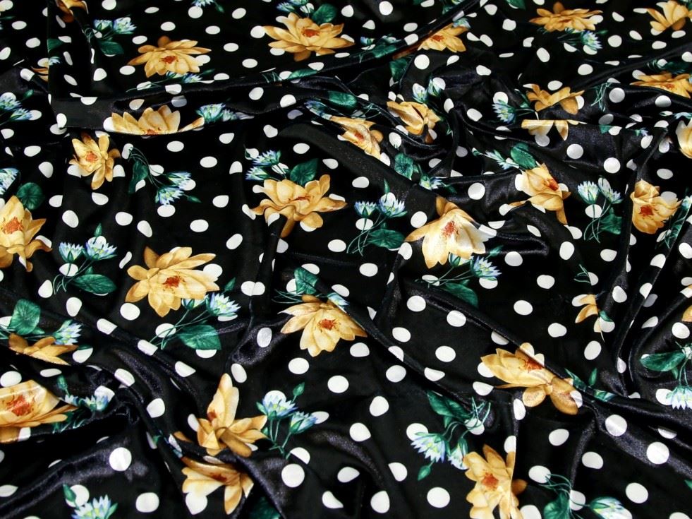 Deadstock Velvet Stretch Knit Fabric Black
 