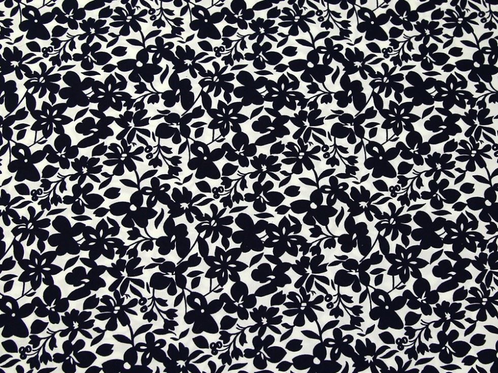 John Louden Navy On Ivory 100% Cotton Poplin Fabric