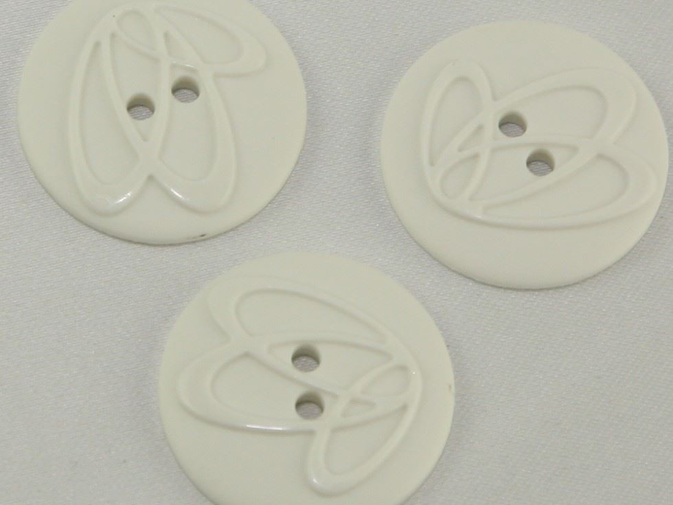 Dill White Embossed Swirl Buttons (Value Pack)