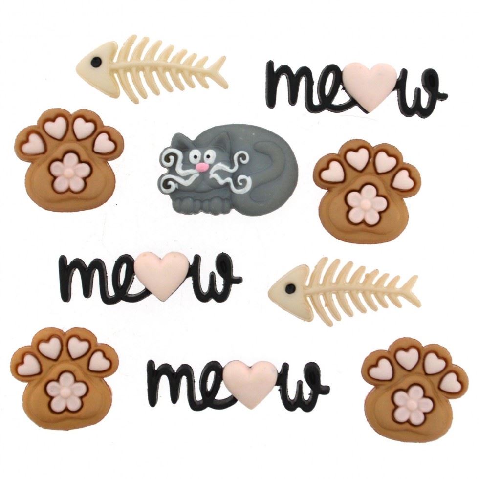 Dress It Up Meow Buttons
 