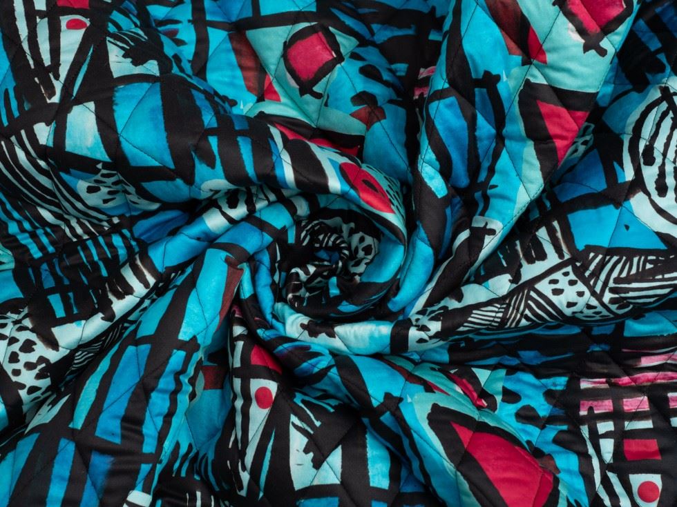 Minerva Exclusive Babelone Art Pre Quilted Reversible Coating Fabric
 
