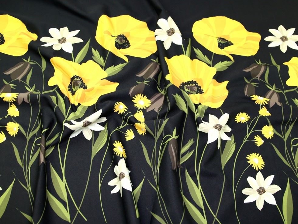John Kaldor Ibrox Soft Crepe Fabric Yellow