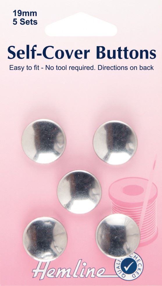 Hemline Silver Metal Self Cover Buttons