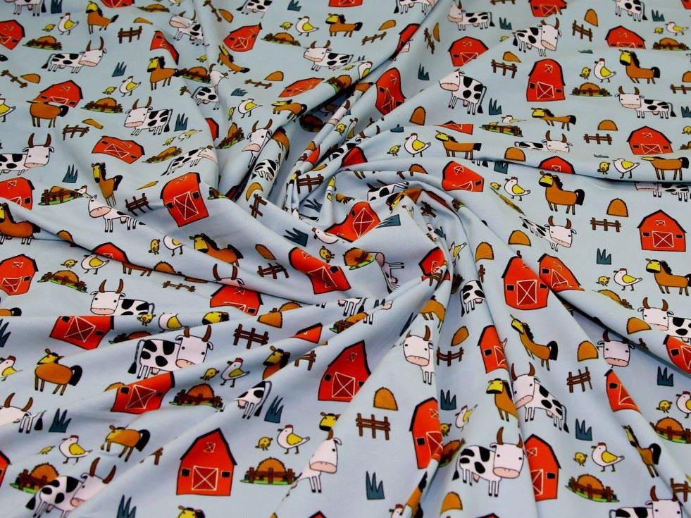 Aqua Deadstock Cotton Jersey Stretch Knit Fabric