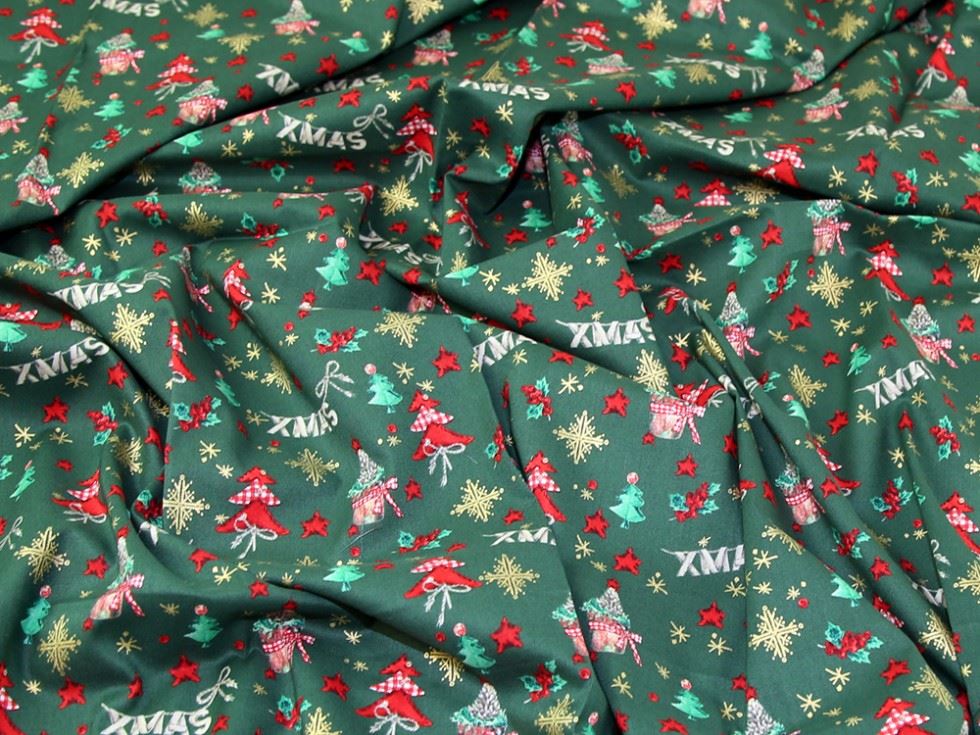 Bottle Green Deadstock 100% Cotton Fabric