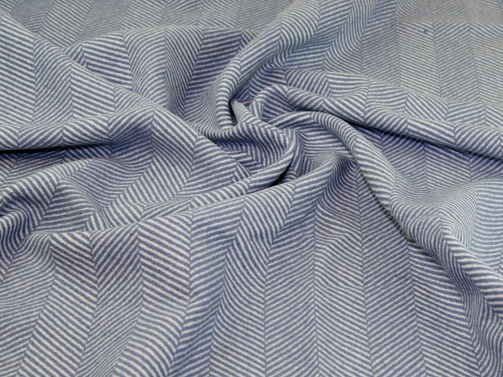 Dusky Blue Deadstock Wool Blend Coating Fabric