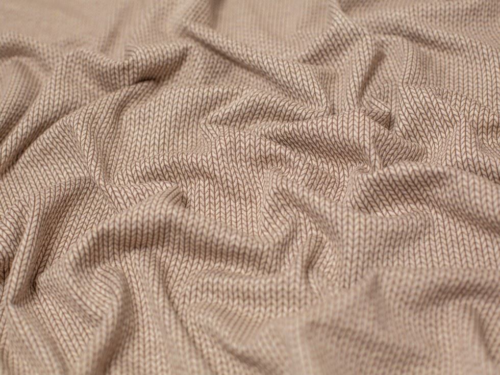 Jacquard Textured Stretch Knit Fabric Beige