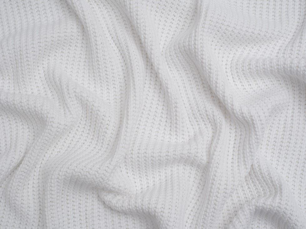 Minerva Core Range Chunky Cotton Sweater Knit Stretch Fabric White
 