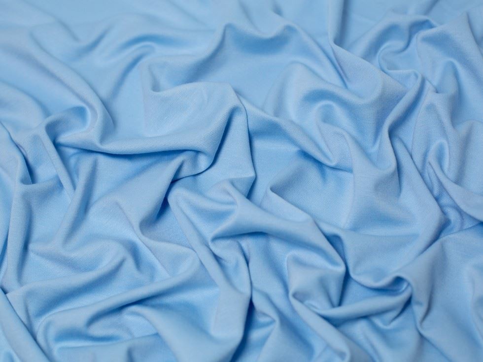 Minerva Core Range Polyester Ponte Roma Double Stretch Knit Fabric Sky Blue
 