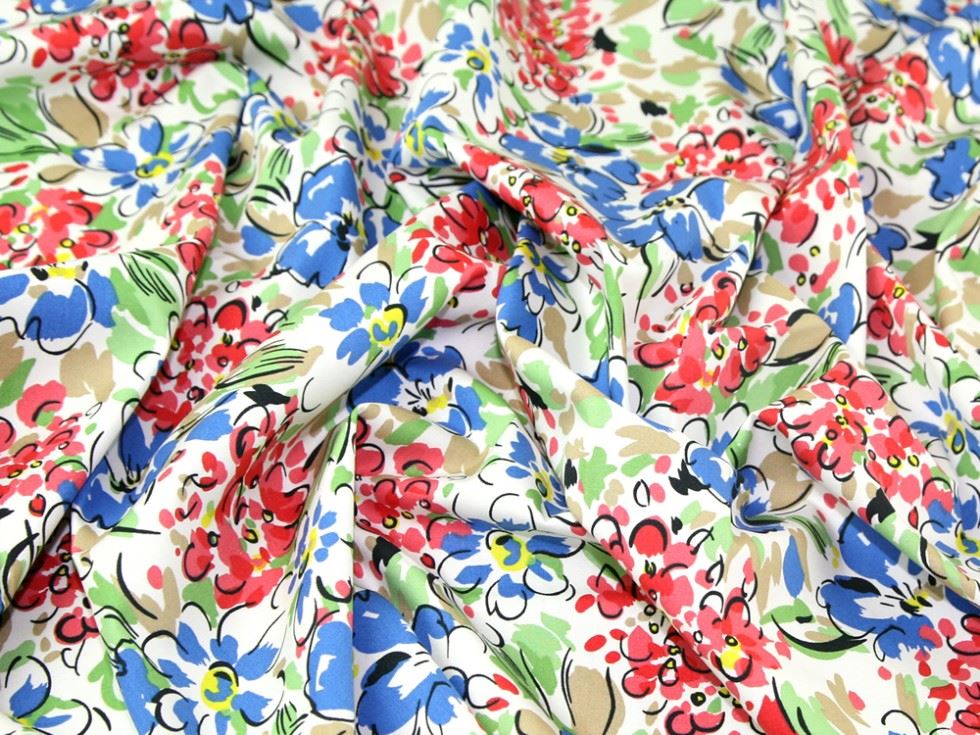 100% Cotton Poplin Fabric Red & Blue