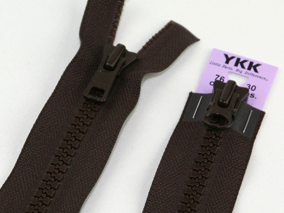 YKK Vislon Two Way Chunky Open End Zips Brown