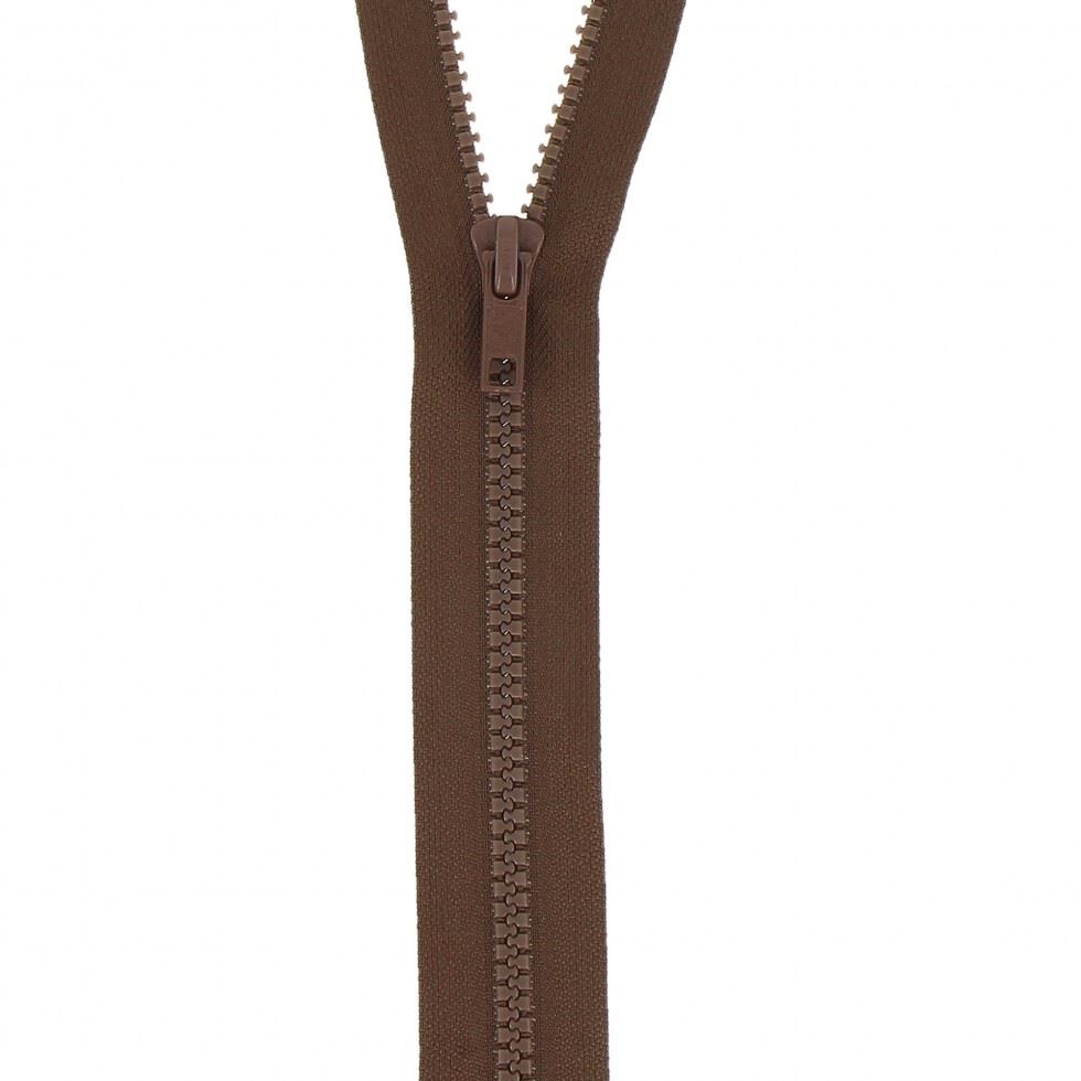 Milward Chunky Open End Zips Mid Brown