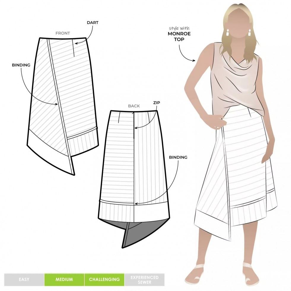 Style Arc Sewing Pattern Quinn Skirt
