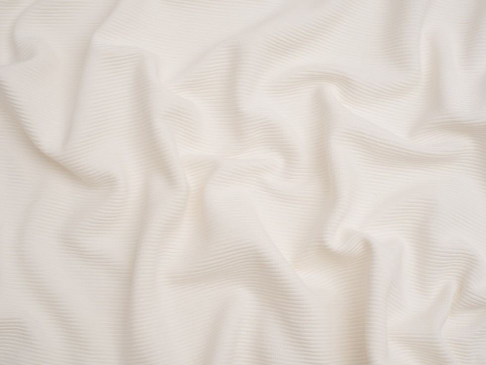 Minerva Core Range Ivory Cotton Ottoman Rib Stretch Knit Fabric