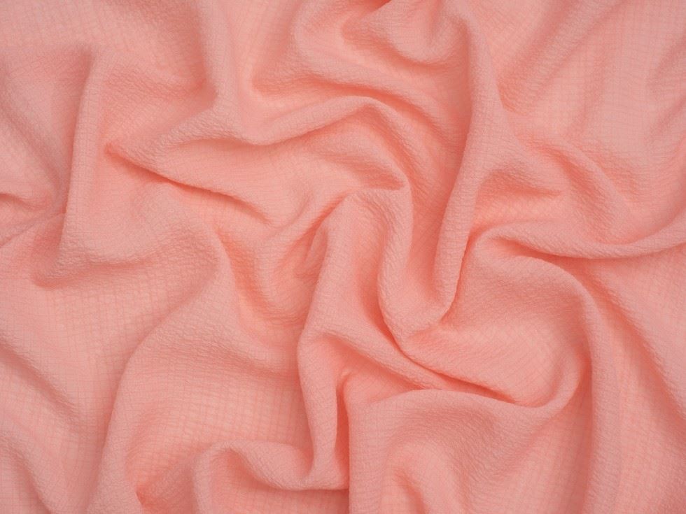 Minerva Core Range Crinkle Texture Seersucker Voile Fabric Pink
 