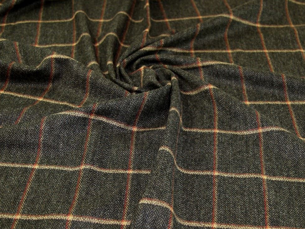 Dark Olive Deadstock 100% Pure Wool Coating Fabric