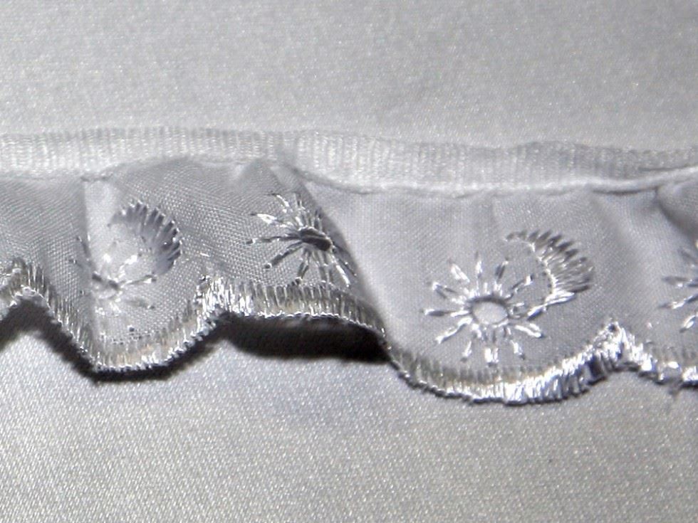 Essential Trimmings White Frilled Broderie Anglaise Lace Trim (Value Roll)