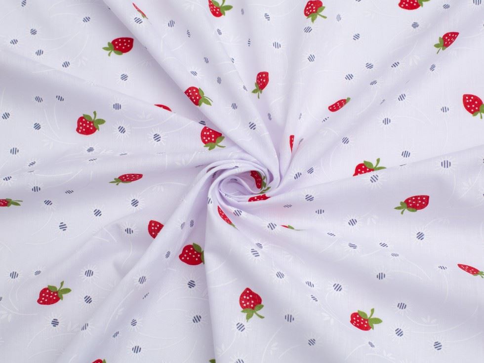 Printed Polycotton Fabric White
 