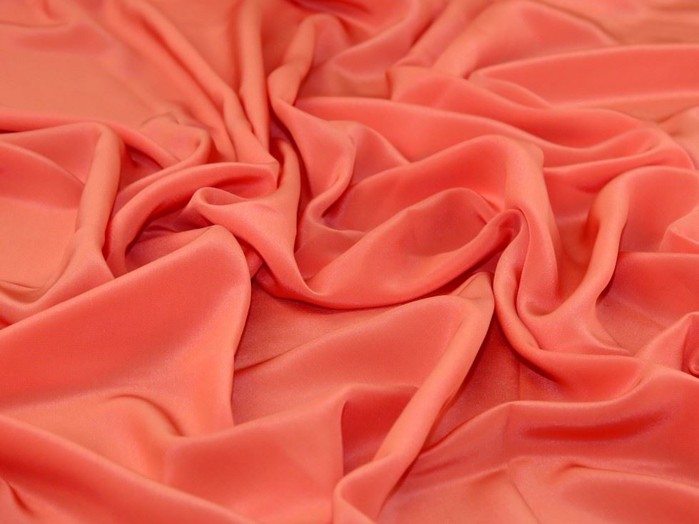 Liberty London Coral Kensington Silk Crepe De Chine Fabric