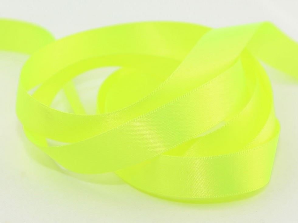 Berisfords 6846 Fluorescent Yellow Double Faced Satin Ribbon