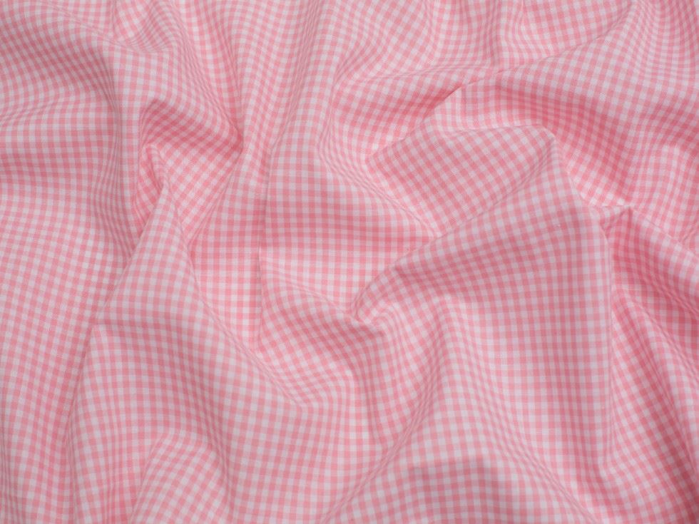 Minerva Core Range Pink 1/8 Inch Gingham Check Yarn Dyed Cotton Chambray Fabric