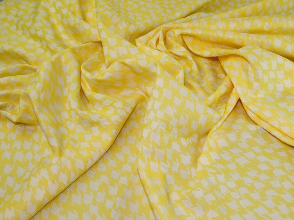 Yellow Deadstock Woven Jacquard Fabric
